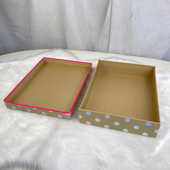 💕 Victoria’s Secret PINK Gift Display Decor Box Gold Brown Holograph Polka Dots - Picture 10 of 16